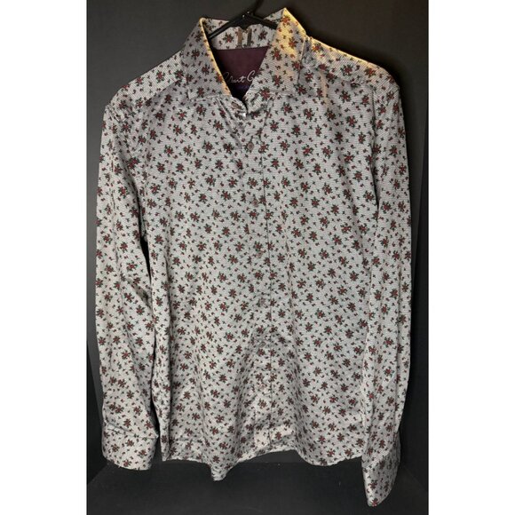 Robert Graham Modern Americana Button Shirt Geo Floral AOP Mens L Preppy - Picture 2 of 6